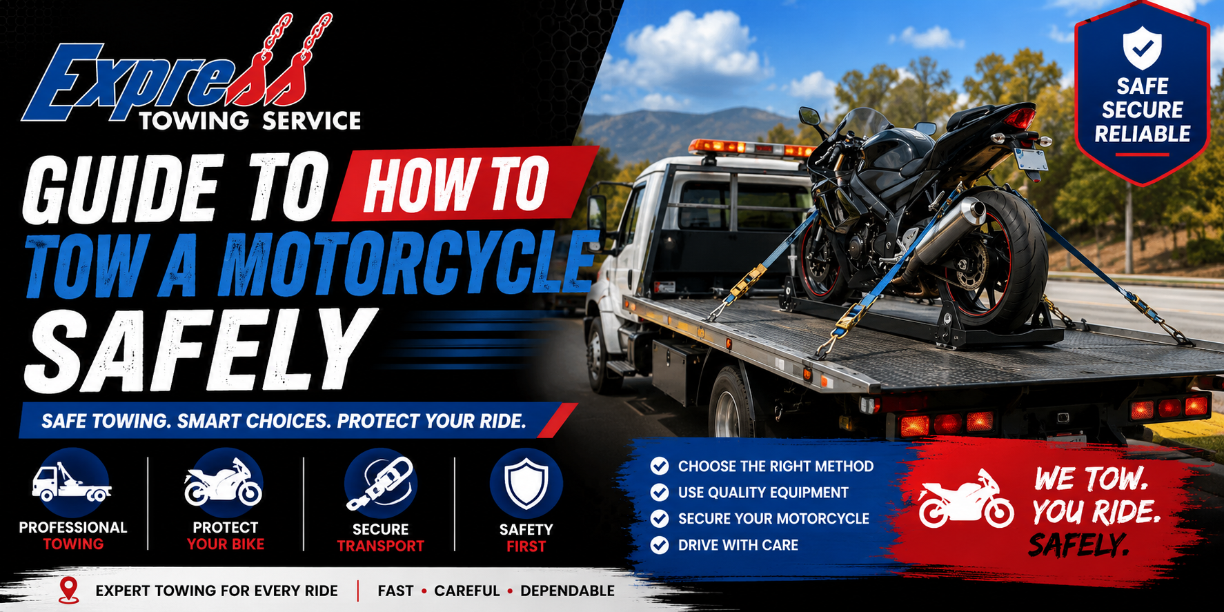 how to tow a motorcycle safely