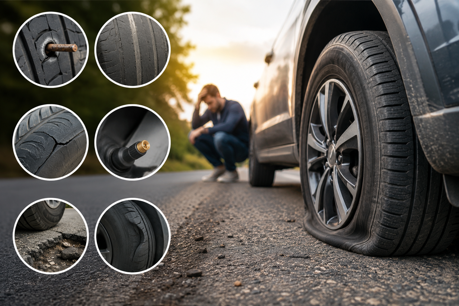 what causes flat tires